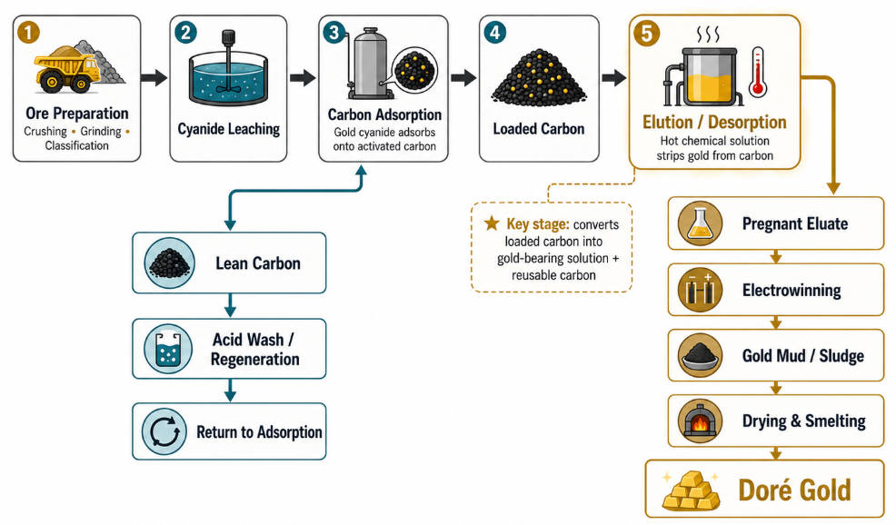 Step-by-Step Gold Elution Process
